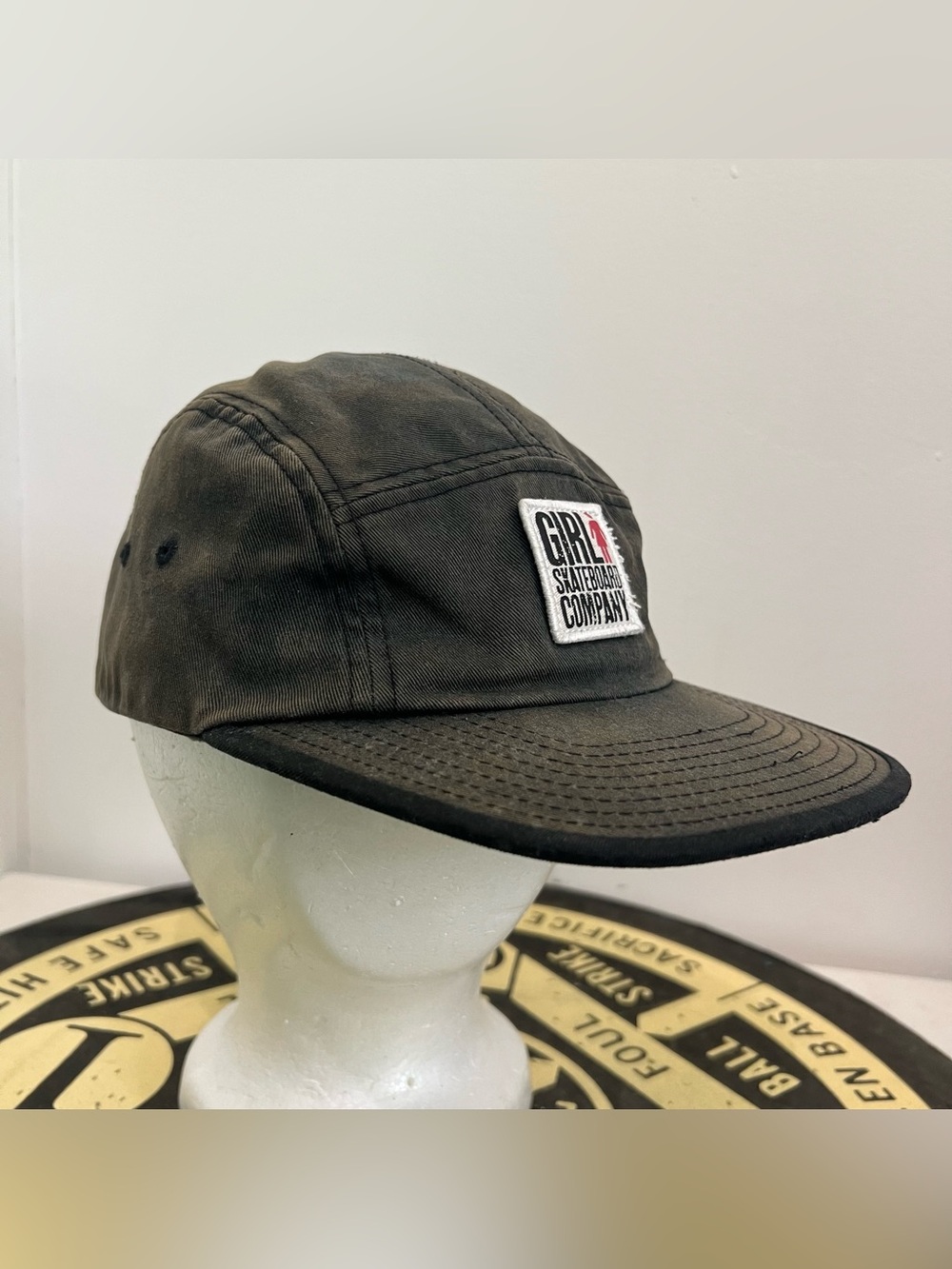 Vintage Girl Skateboard Company Faded Strapback 5 Panel Hat Rare Distressed